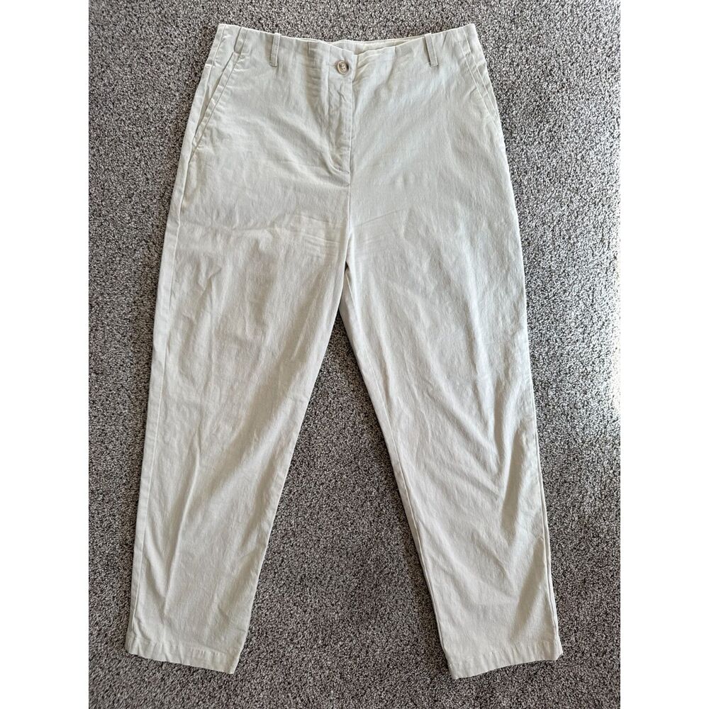 Grade & Gather Women's Medium Stretch Crop Khaki Pants Cotton Spandex